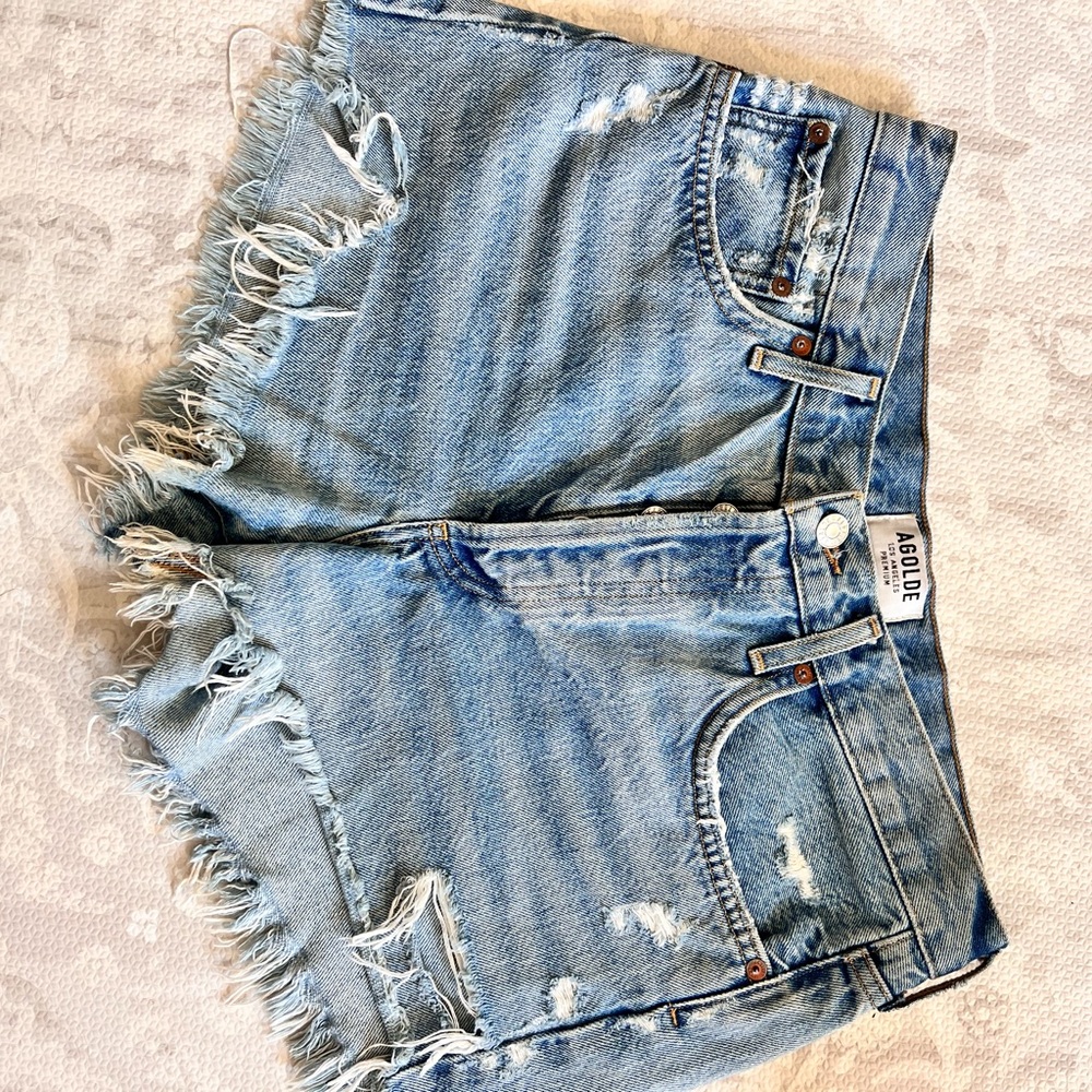 Agolde Parker Jean Shorts Light Blue Casual